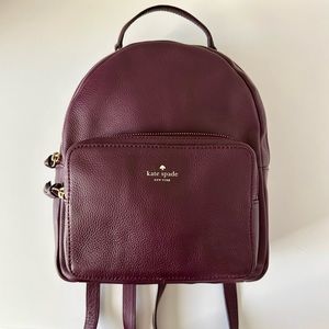 Kate Spade Mini Nicole Larchmont Avenue Leather Backpack Deep Plum